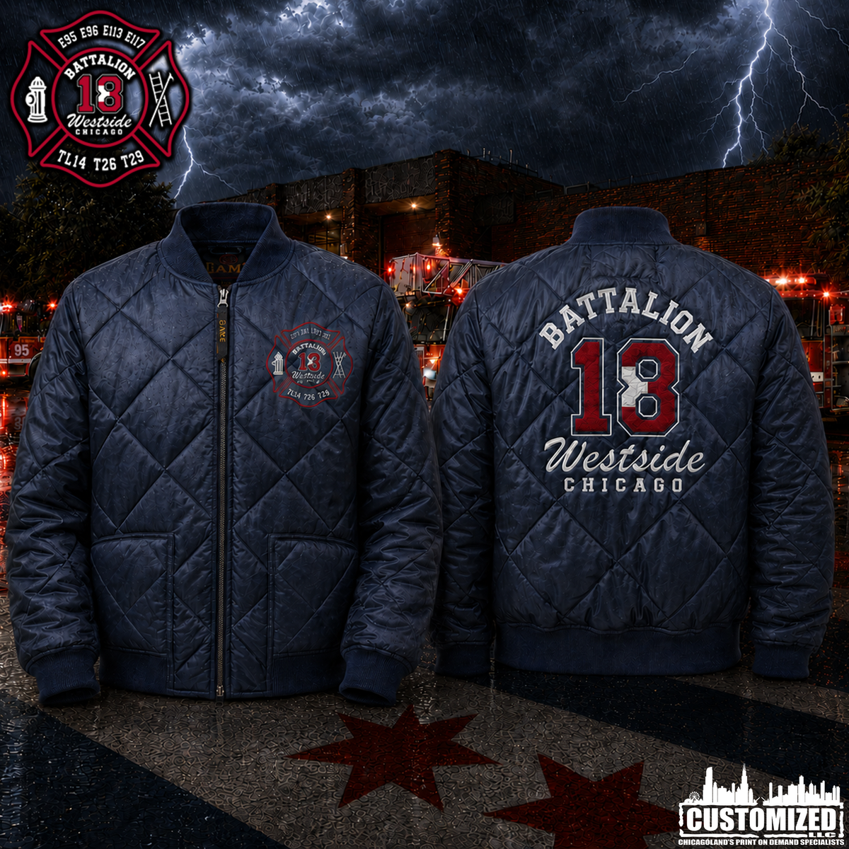 CFD Batt 18 Embroidered Game Workwear Bravest Jacket - Navy
