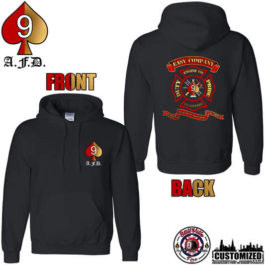 Aurora Fire Dept. "Engine Co. 9" Gildan Hoodie - Black