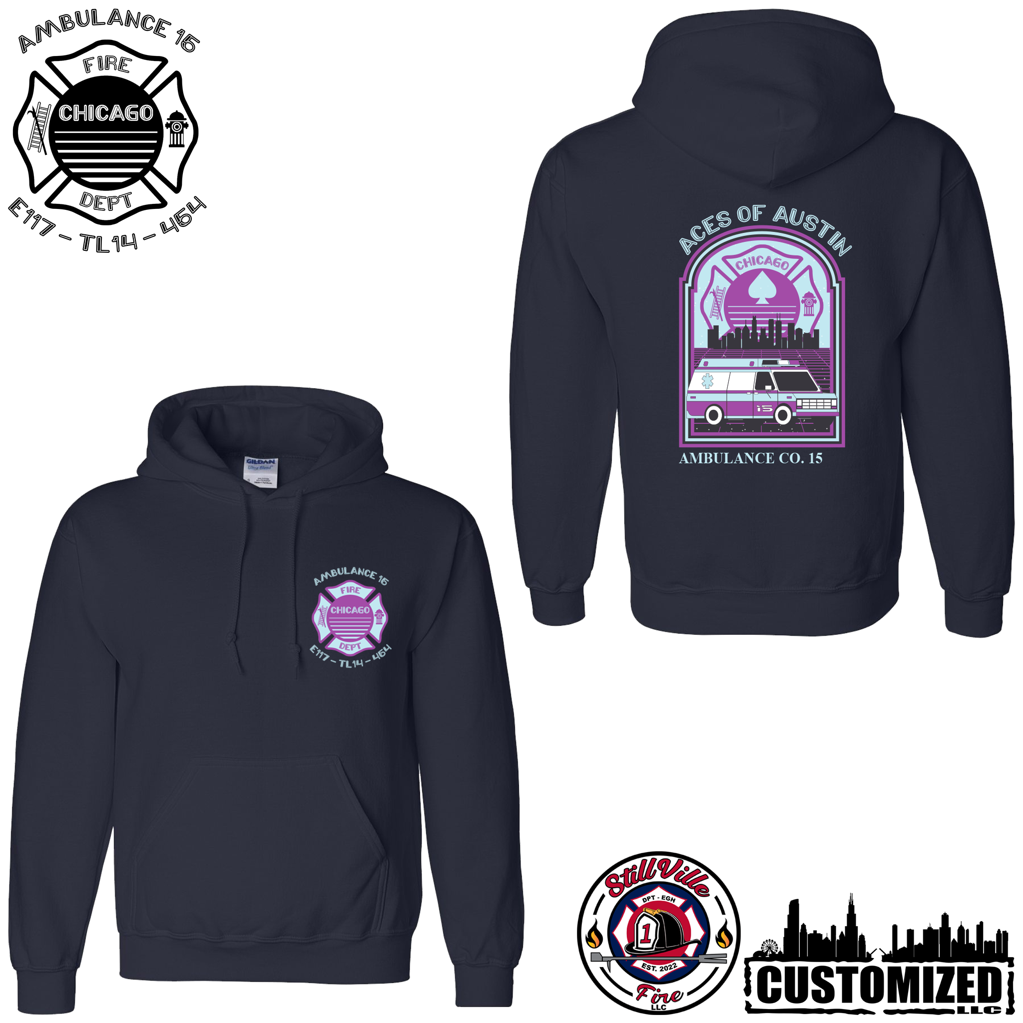 CFD Ambo Co. 15 "Summer Vibes" Pullover Hoodie - Navy