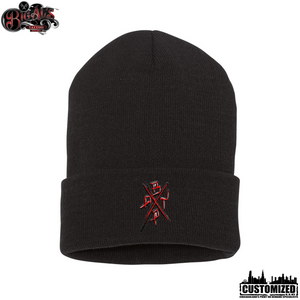 Big Al's Tattoo Embroidered 12" Cuffed "No Cry Babies" Beanie - Black