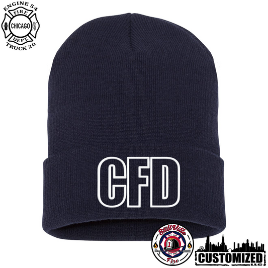 CFD Embroidered 12" Cuffed Beanie - Navy