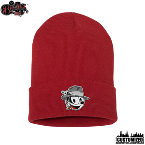 Big Al's Tattoo Embroidered 12" Cuffed "Neek" Beanie - Red
