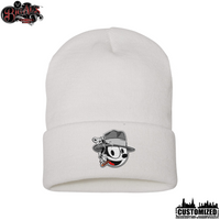 Big Al's Tattoo Embroidered 12" Cuffed "Neek" Beanie - White