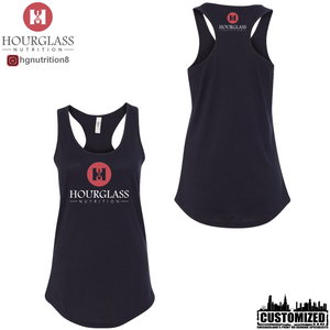 Hourglass Nutrition Women's Racerback Tank Style2 - Black