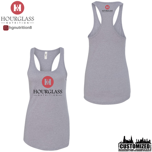 Hourglass Nutrition Women's Racerback Tank Style2 - Heather Grey