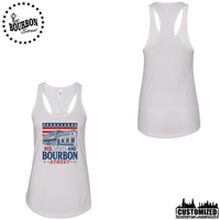 115 Bourbon Street America 250 Women's Racerback Tank - White