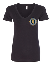 Load image into Gallery viewer, 100 Club &quot;Honor-Support-Remember&quot; Women&#39;s V-Neck Shirt - Black