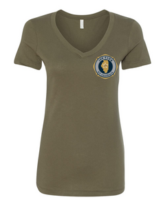 100 Club "Honor-Support-Remember" Women's V-Neck Shirt - Military Green