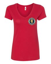 Load image into Gallery viewer, 100 Club &quot;Honor-Support-Remember&quot; Women&#39;s V-Neck Shirt - Red