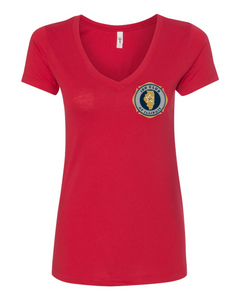 100 Club "Honor-Support-Remember" Women's V-Neck Shirt - Red