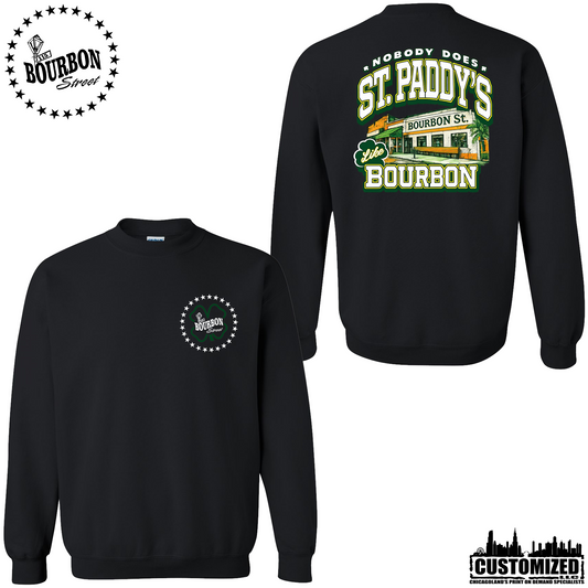 115 Bourbon Street St. Patrick's Day Crewneck Sweatshirt - Black