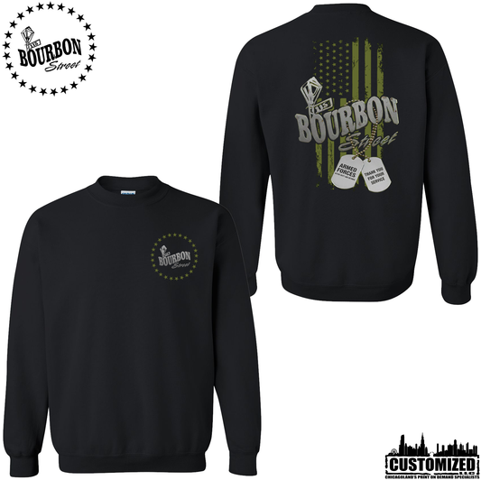 115 Bourbon Street Employee Freedom Tribute Unisex Crewneck Sweatshirt - Black