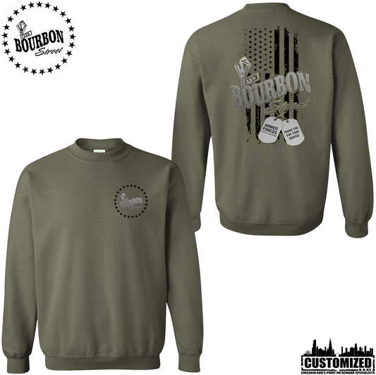 115 Bourbon Street Employee Freedom Tribute Unisex Crewneck Sweatshirt - Military Green