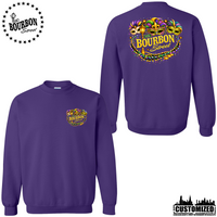115 Bourbon Street Mardi Gras Crewneck Sweatshirt - Purple