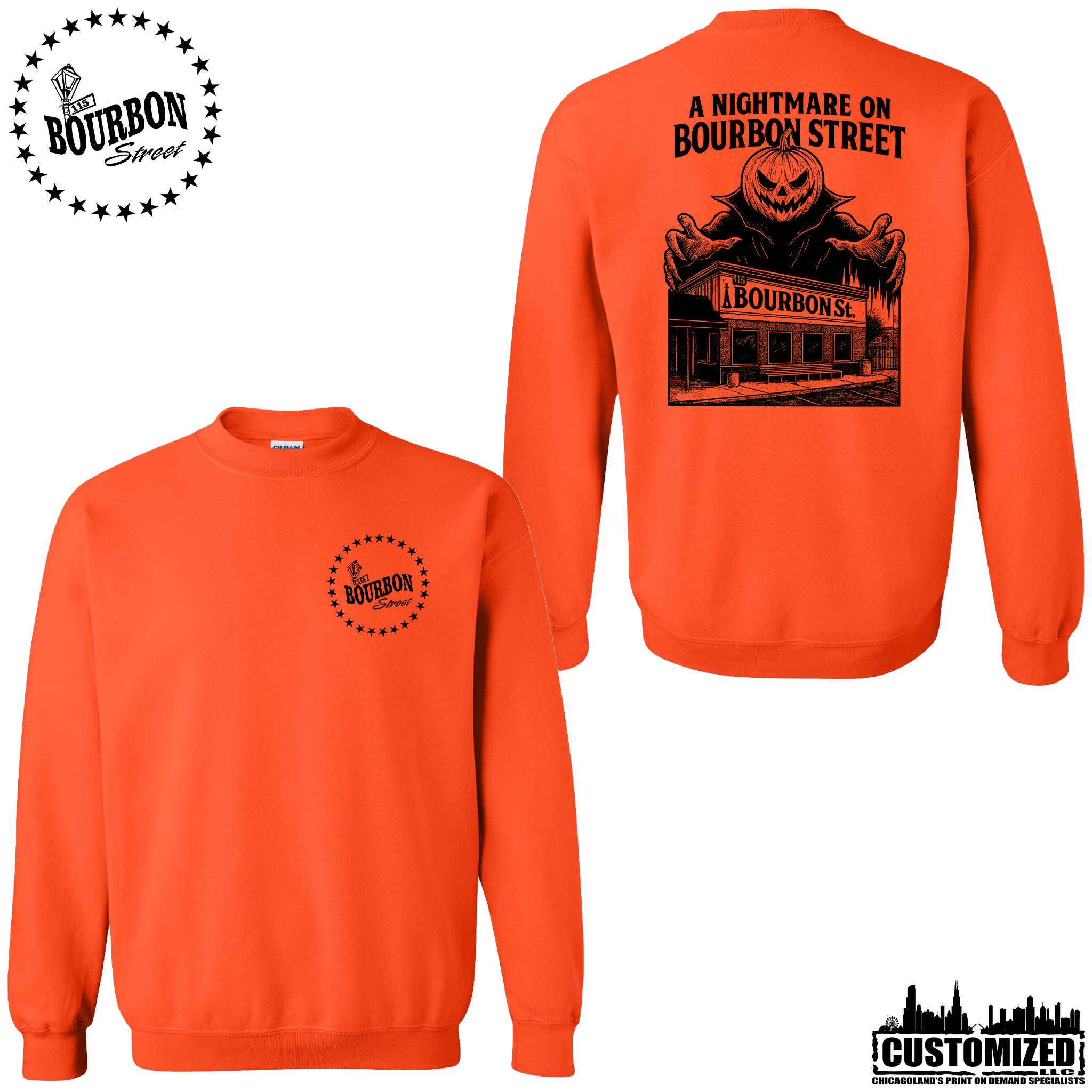 115th Bourbon Street H2025 Unisex Crewneck Sweatshirt - Orange