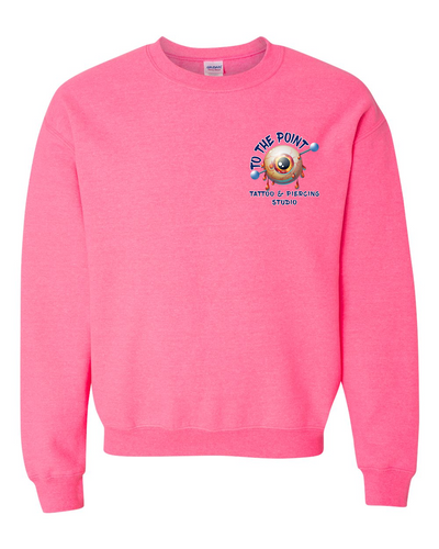 To The Point Piercing Studio Crewneck Sweatshirt - Pink