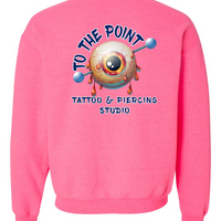 To The Point Piercing Studio Crewneck Sweatshirt - Pink