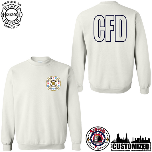 CFD Battalion 19 Crewneck Sweatshirt - White