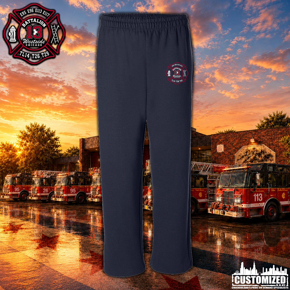 CFD Batt 18 Open-Bottom Sweatpants "Style1" - Navy