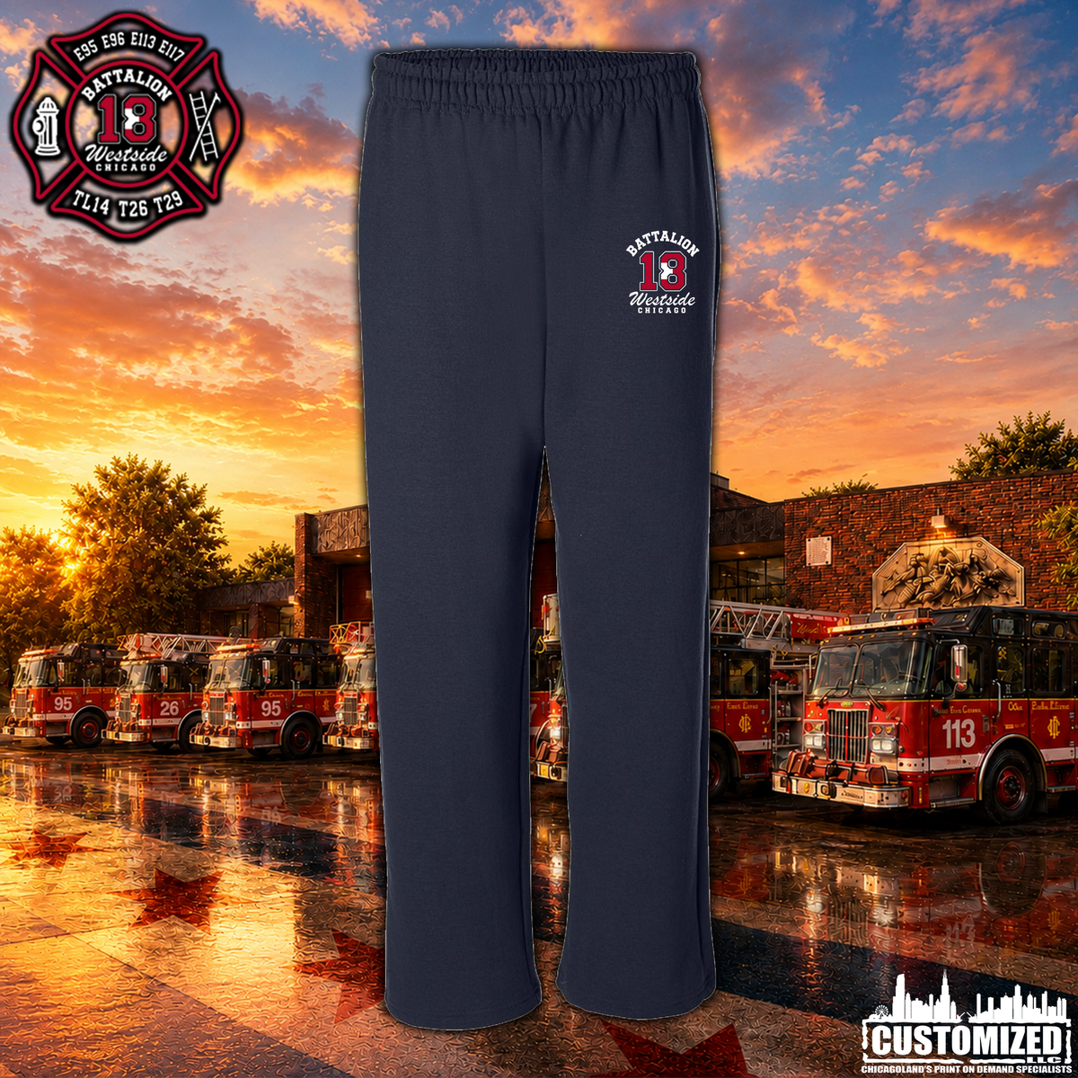 CFD Batt 18 Open-Bottom Sweatpants "Style2" - Navy