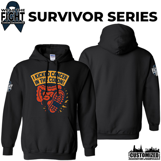 I Kicked Cancer in the Colon Pullover Hoodie - Black