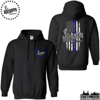 115 Bourbon Street Thin Blue Line Unisex Hooded Sweatshirt - Black