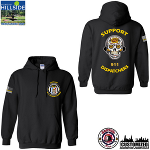 Village of Hillside "Support 911 Dispatchers" Gildan Pullover Hoodie - Black