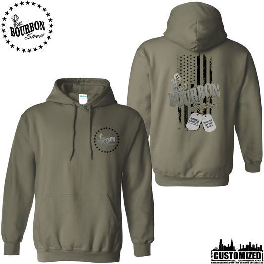 115 Bourbon Street Employee Freedom Tribute Unisex Hooded Sweatshirt - Military Green