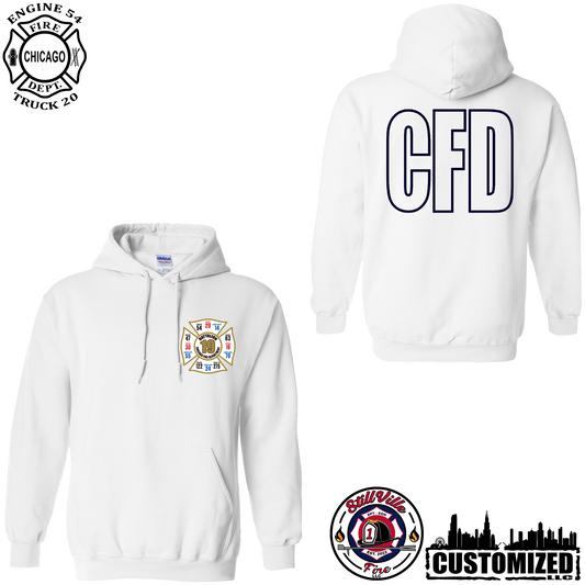 CFD Battalion 19 Pullover Hoodie - White