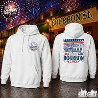 115 Bourbon Street America 250 Unisex Hooded Sweatshirt - White