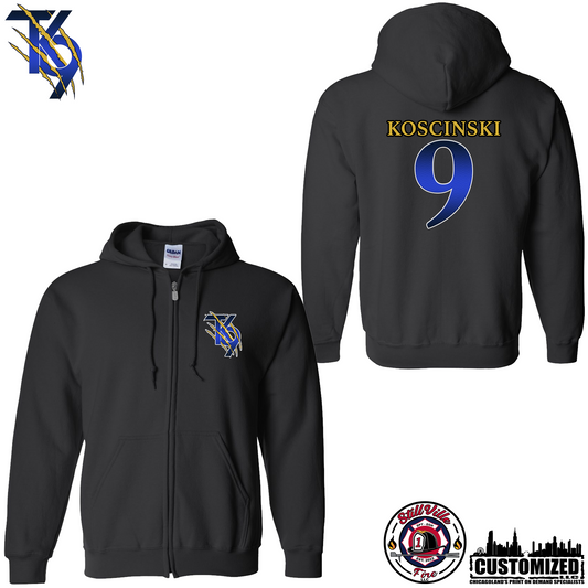 TK9 Full-Zip Hoodie "Style2" - Black