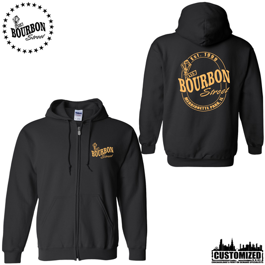 115th Bourbon Street Employee Full Zip Hoodie - Black