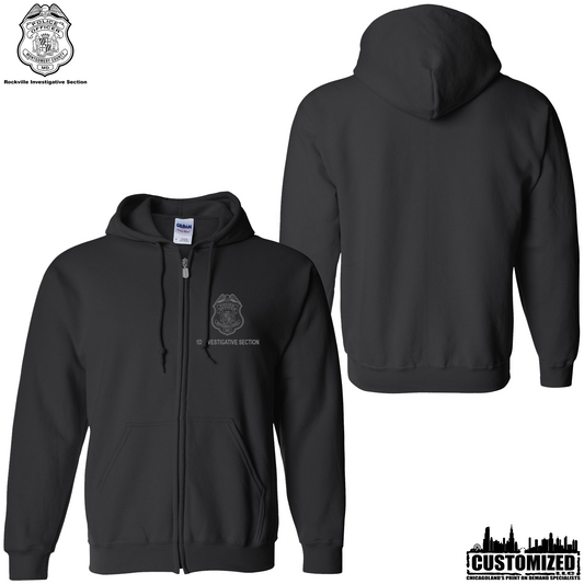MCPD 1DIS Embroidered Zip Up Hoodie - Black