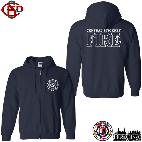 Central Stickney FD Duty Full-Zip Hoodie - 3 Color Options