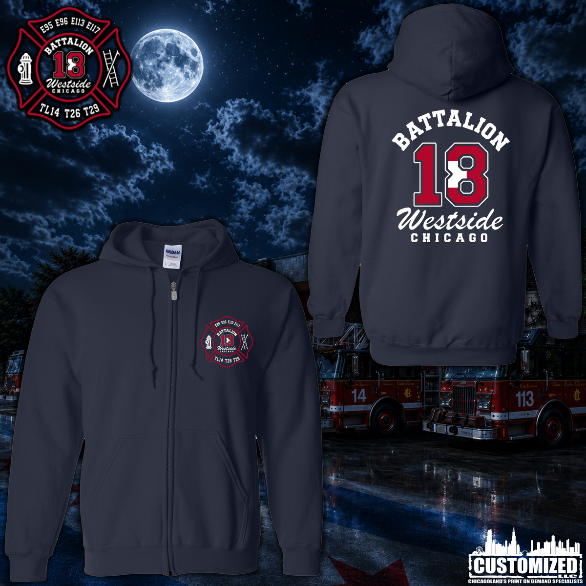 CFD Batt 18 Full-Zip Hoodie - Navy