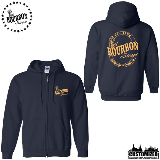 115th Bourbon Street Employee Full Zip Hoodie - Navy