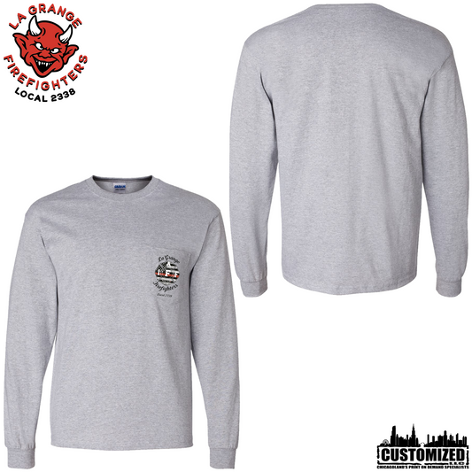 LaGrange FD Pocketed Duty Long Sleeve w/Redline Union Logo - Sport Grey