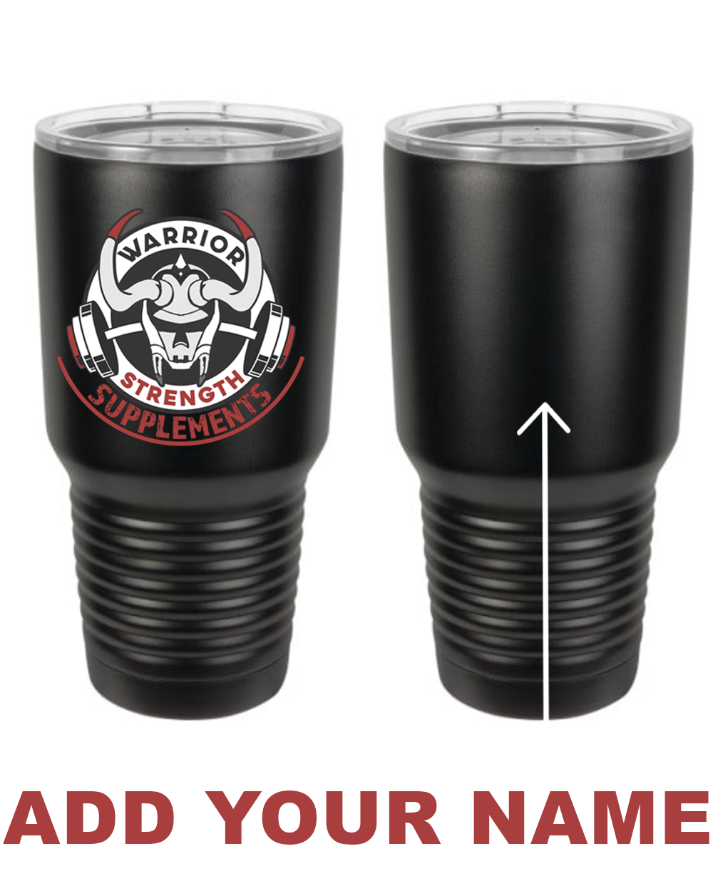 Warrior Strength Supps 30oz. Stainless Steel Tumbler - Black