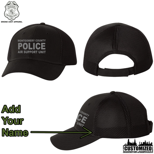 MCPD ASU Embroidered Spacer Mesh-Back Cap - Black