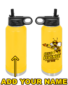 Bee's Revenge 32oz. Stainless Steel Water Bottle - Yellow