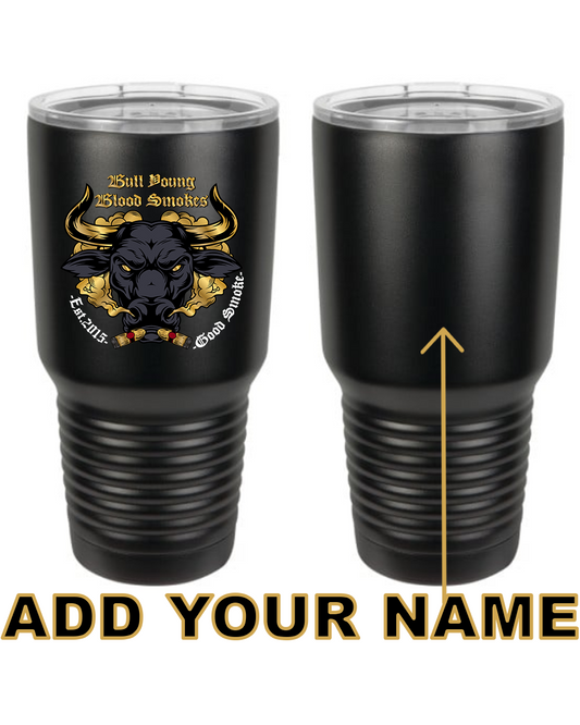 Bull Young 30oz. Stainless Steel Tumbler - Black w/Black logo