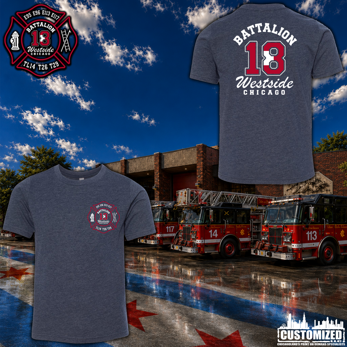 CFD Batt 18 Next Level YOUTH Short Sleeve - Midnight Navy
