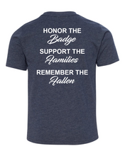 Load image into Gallery viewer, 100 Club &quot;Honor-Support-Remember&quot; Youth Shirt - Navy