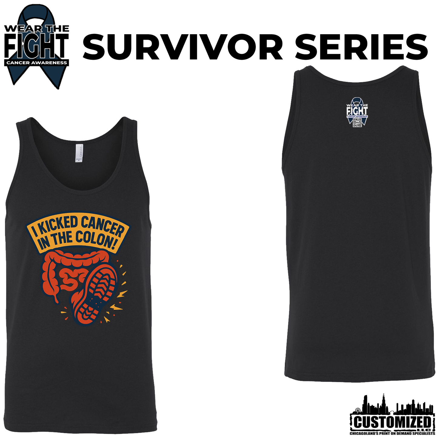 I Kicked Cancer in the Colon Tank Top - Black