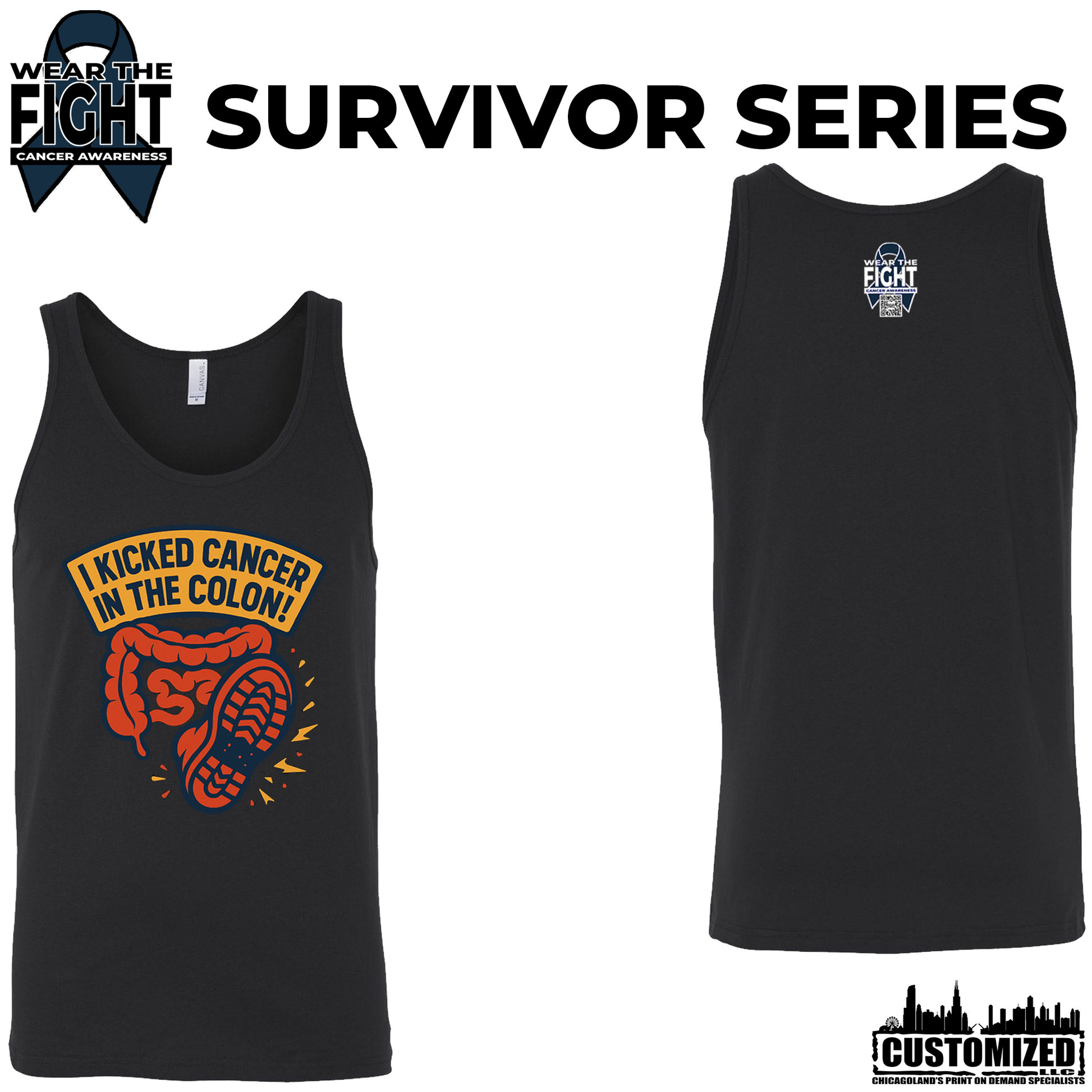 I Kicked Cancer in the Colon Tank Top - Black