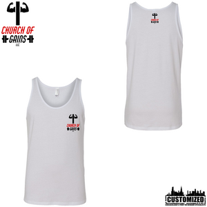 Church of Gains "OG" Style1 Tank top - White (5 Print Options)