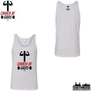 Church of Gains "OG" Style2 Tank top - White (5 Print Options)