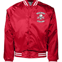 To The Point Tattoo "OG" Satin Baseball Jacket - Red