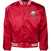 To The Point Piercing Studio Satin Baseball Jacket - Red