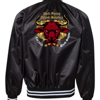 Bull Young Satin Baseball Jacket - Black